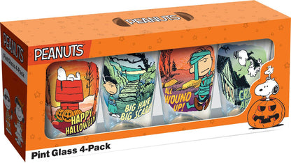 Peanuts Halloween Pumpkin Fun Drinking Glass Set (4-Pack)