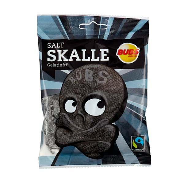 BUBS Godis: Salty Skalle Liquorice Skulls Candy (90g)