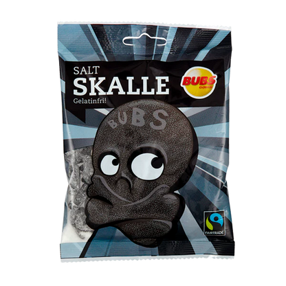 BUBS Godis: Salty Skalle Liquorice Skulls Candy (90g)