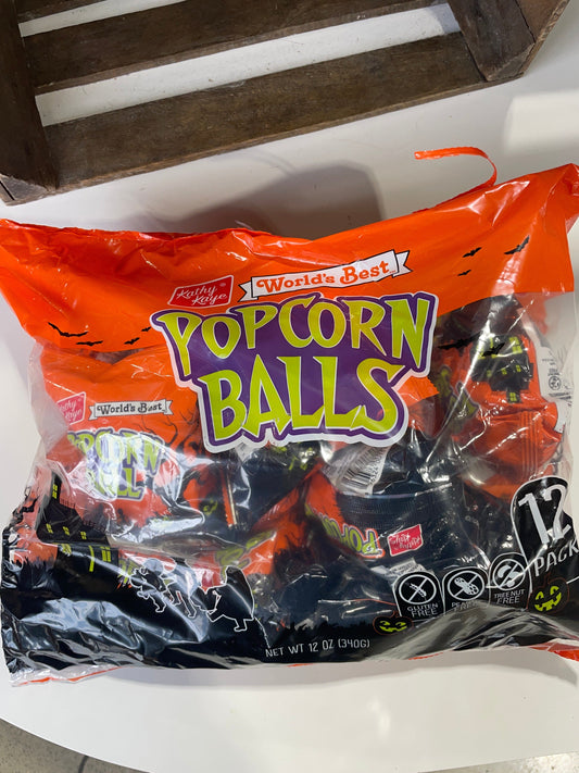 Halloween Foil Popcorn Balls 12oz 12 Pack