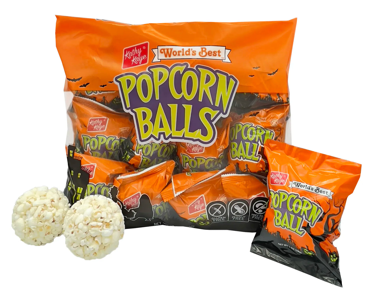 Halloween Foil Popcorn Balls (Individual)