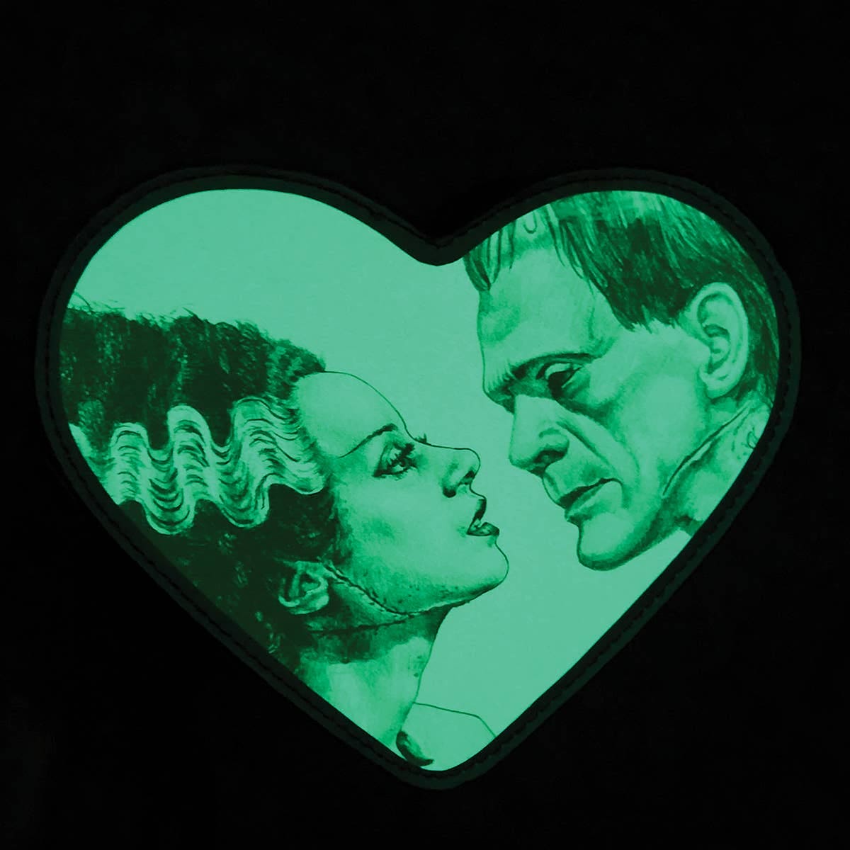 Glow in the Dark Heart Shape Frank with Bride Backpack