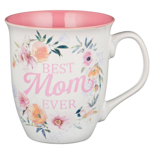 Best Mom Ever White and Pink Coffee Mug - Numbers 6:24