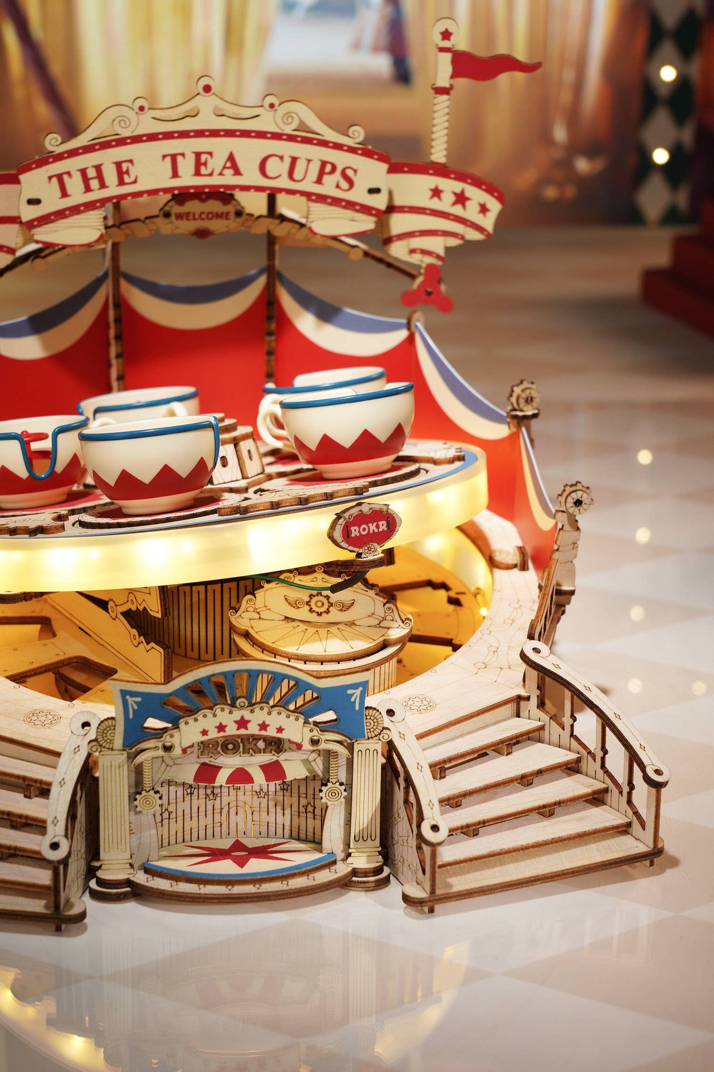 Electro-Mechanical Wooden Puzzle: Tilt-A-Whirl