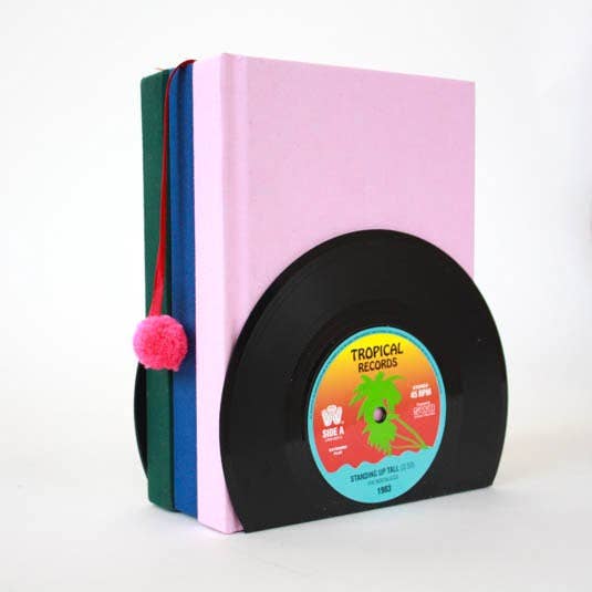 Retro Vinyl Bookends