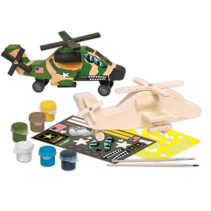 U.S. Army Apache Helicopter Wood Paint Kit