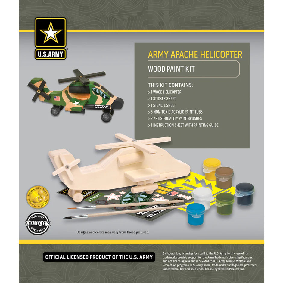 U.S. Army Apache Helicopter Wood Paint Kit