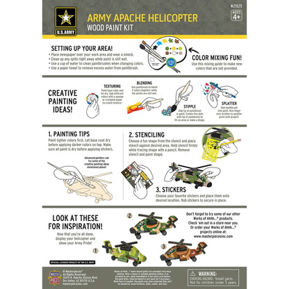 U.S. Army Apache Helicopter Wood Paint Kit