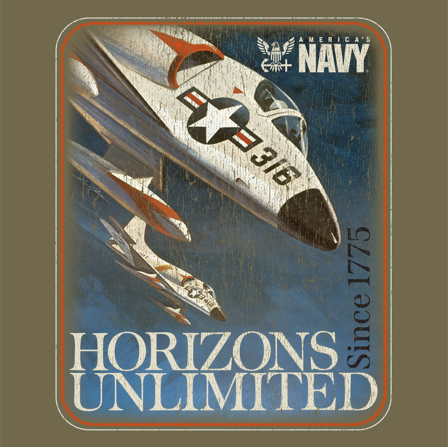 America's Navy Horizons Unlimited Vintage Poster Tee