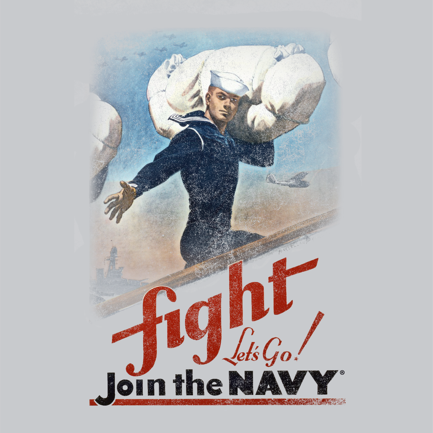 America's Navy Fight Let's Go! Vintage U.S. Navy Poster Tee