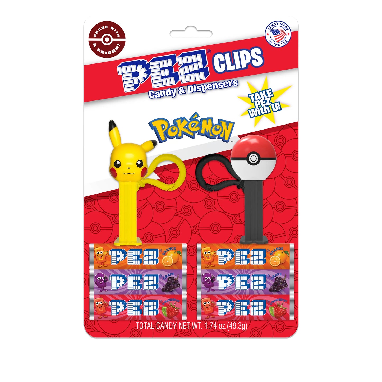 PEZ Mini Dispenser Clips- Pokemon