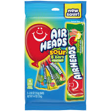 Airheads Bars Peg Bags Assorted Sours 4.4oz