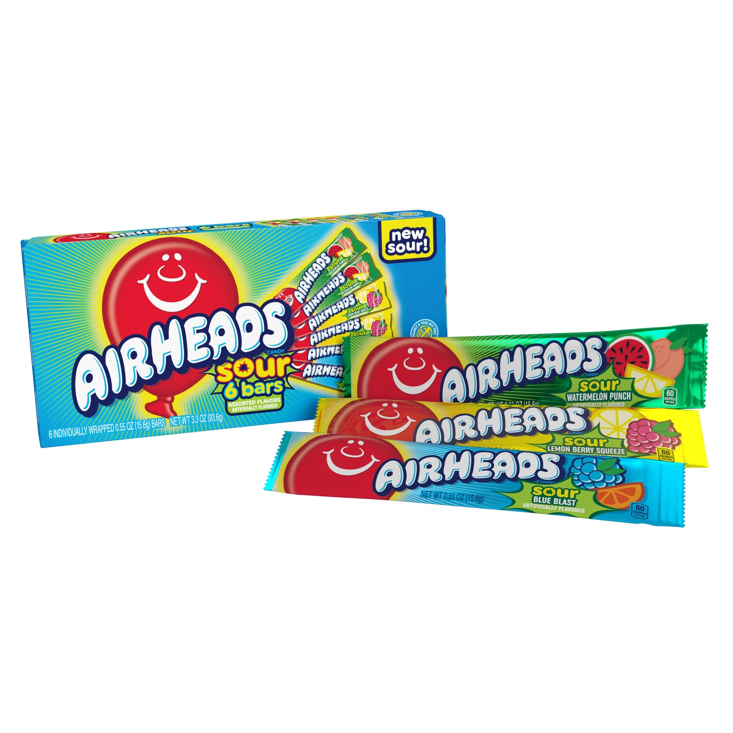 Airheads Theater Box Assorted Sours 3.3oz