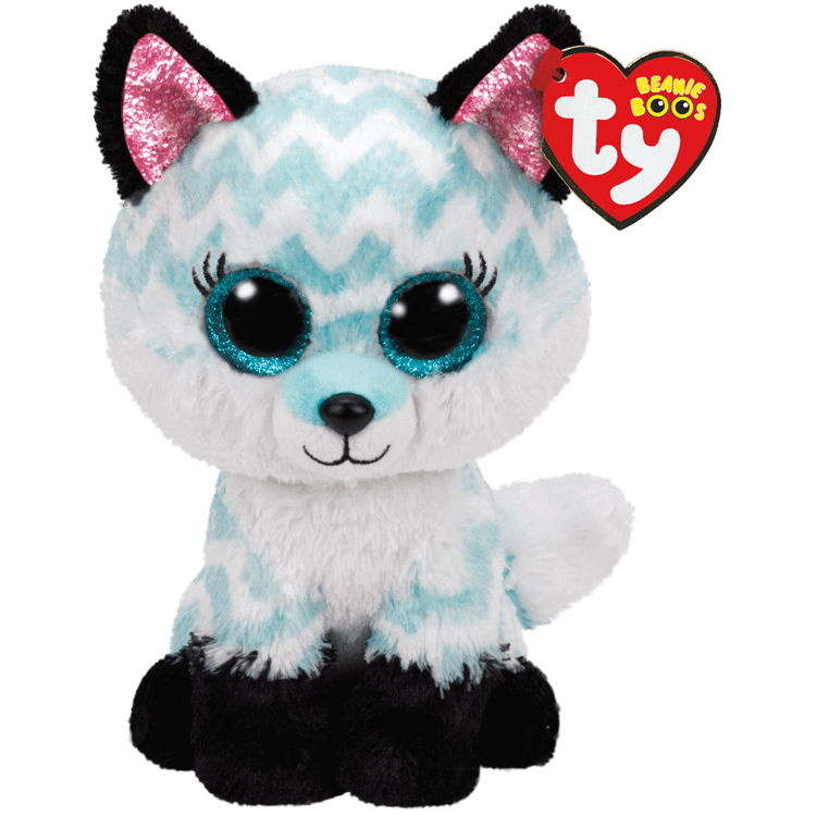 Beanie Babies: Atlas Fox Aqua Chevron Medium