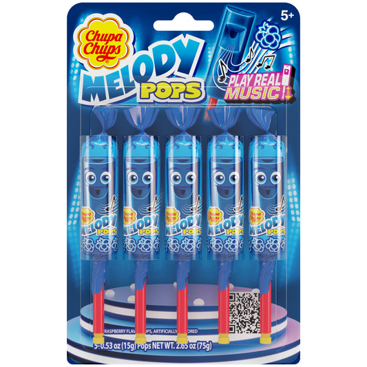 Chupa Chups Melody Pops 5pc Blister Pack, Blue Raspberry