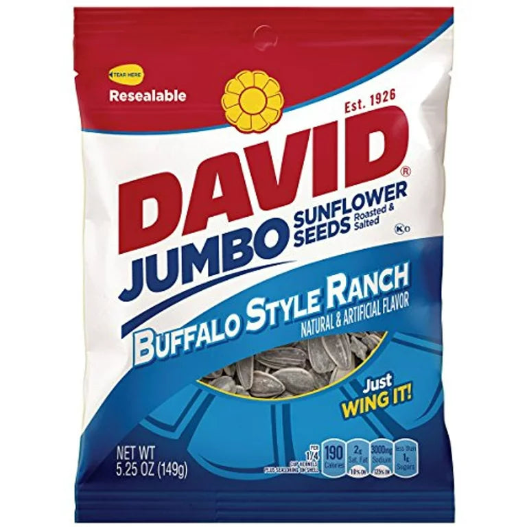 DAVID Jumbo Sunflower Seeds Buffalo Ranch 5.25oz