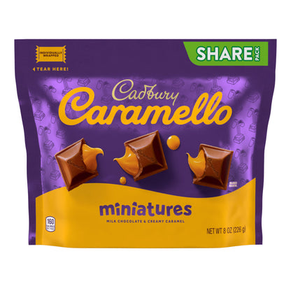 Cadbury Caramello Milk Chocolate and Creamy Caramel Miniatures Share Pack Stand Up Bag, 8 oz.