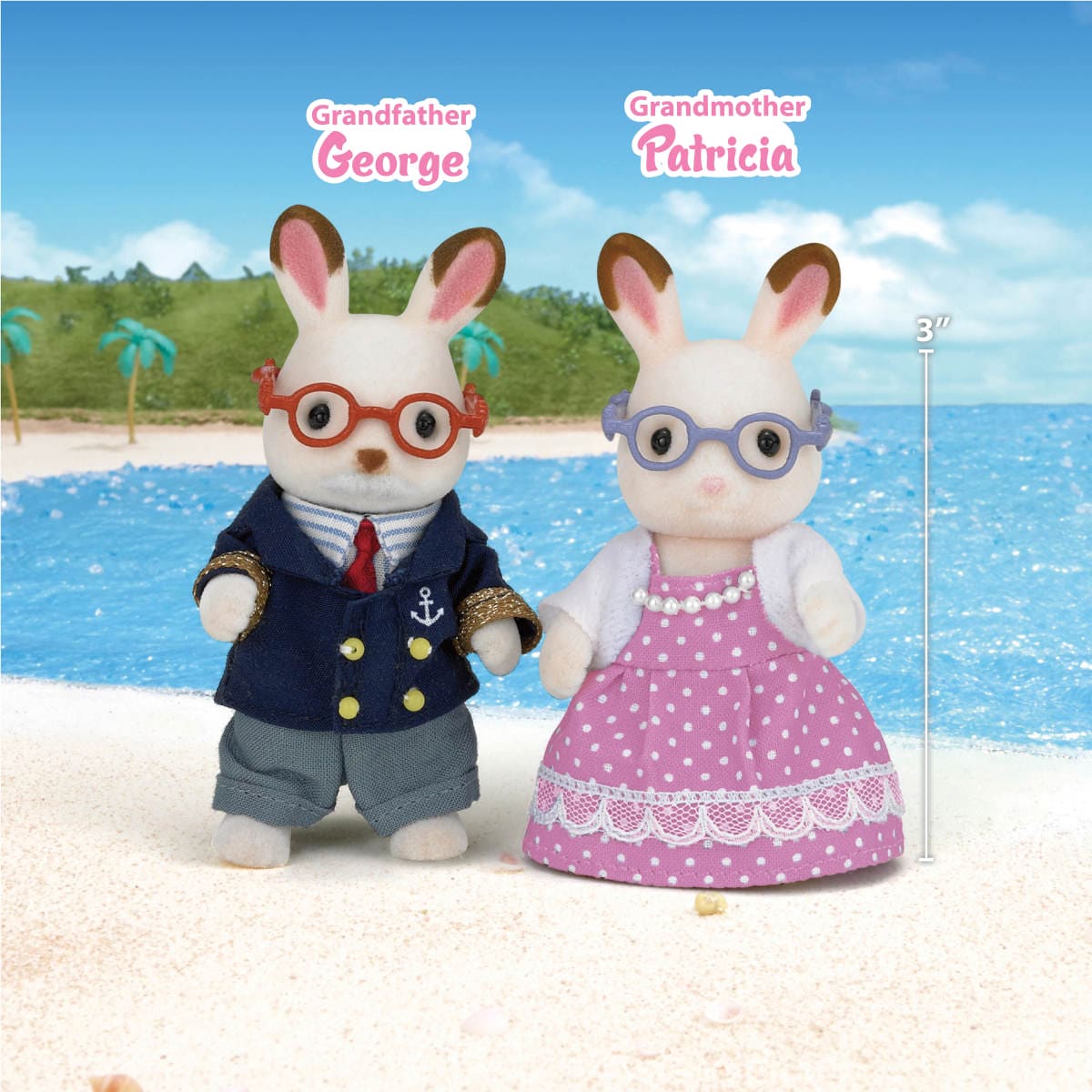 Calico Critters- Chocolate Rabbit Grandparents