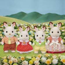 Calico Critters- Chocolate Rabbit Family