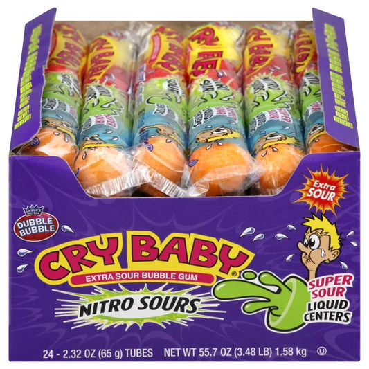 Cry Baby Nitro Sour Liquid Center Gumballs 9pc Tube