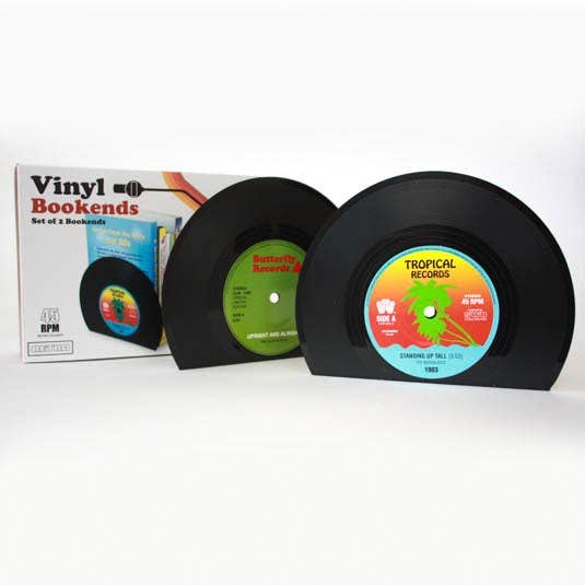 Retro Vinyl Bookends