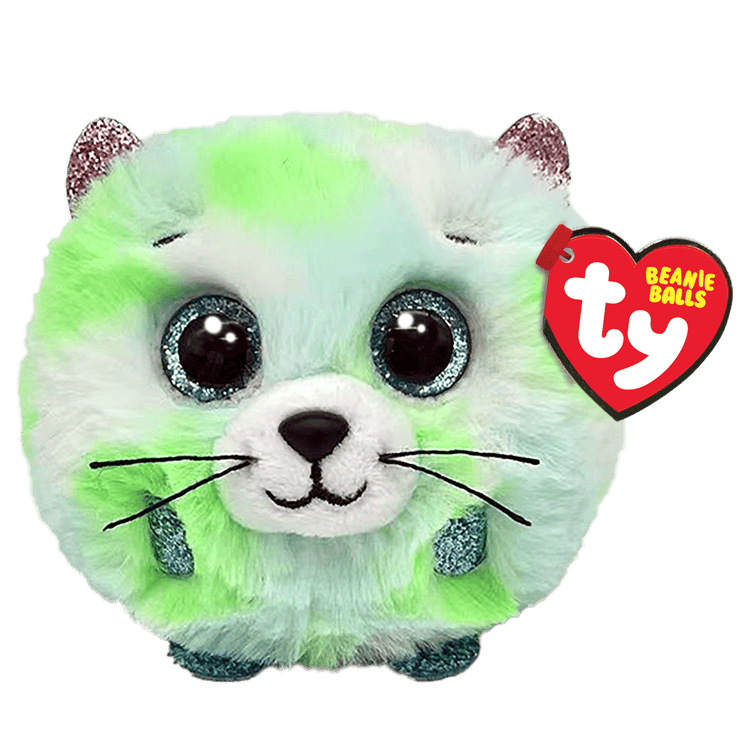 Beanie Babies: Evie Cat Green Ball