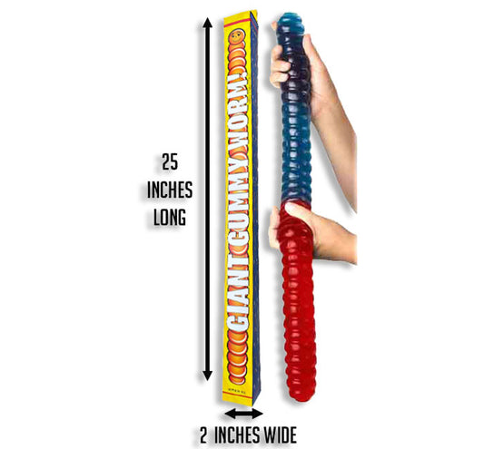 Giant Gummy Worm- Blue Raspberry/Cherry