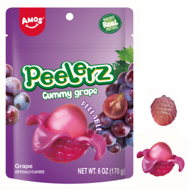 Amos Gummy Peelerz Grape 6oz