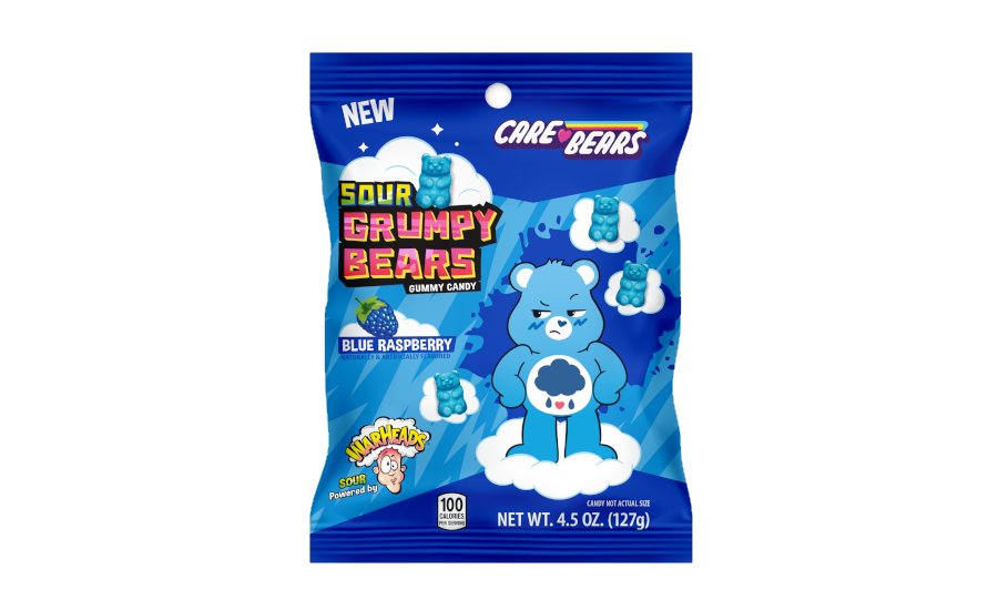 Warheads Care Bears Sour Grumpy Bears Peg Bag 4.5oz