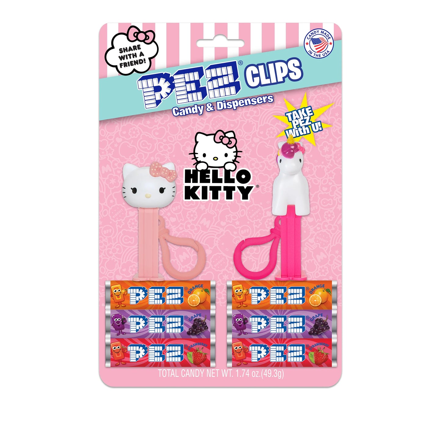 PEZ Mini Dispenser Clips- Hello Kitty