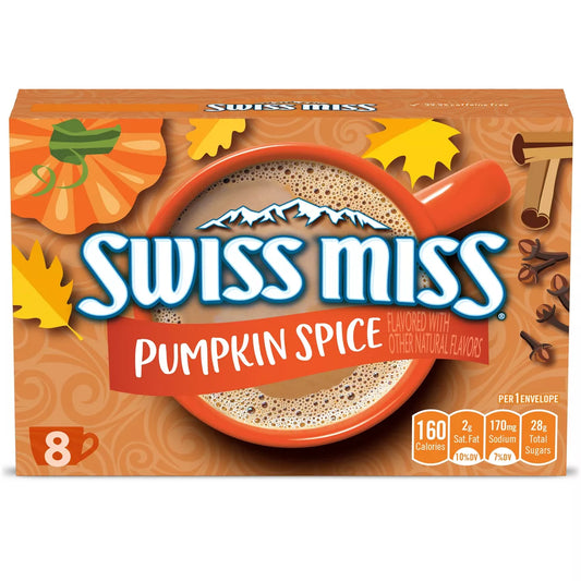 Swiss Miss Pumpkin Spice Flavored Hot Cocoa Mix 1.38oz 8ct Pack