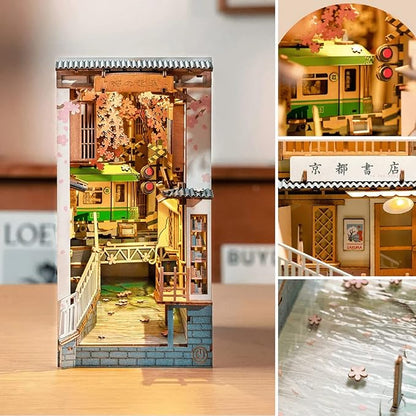 DIY Miniature House Book Nook Kit: Sakura Densya