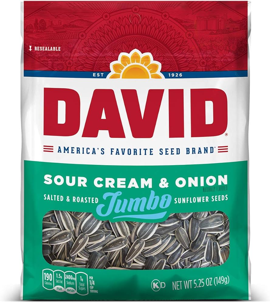 DAVID Jumbo Sunflower Seeds Sour Cream & Onion 5.25oz