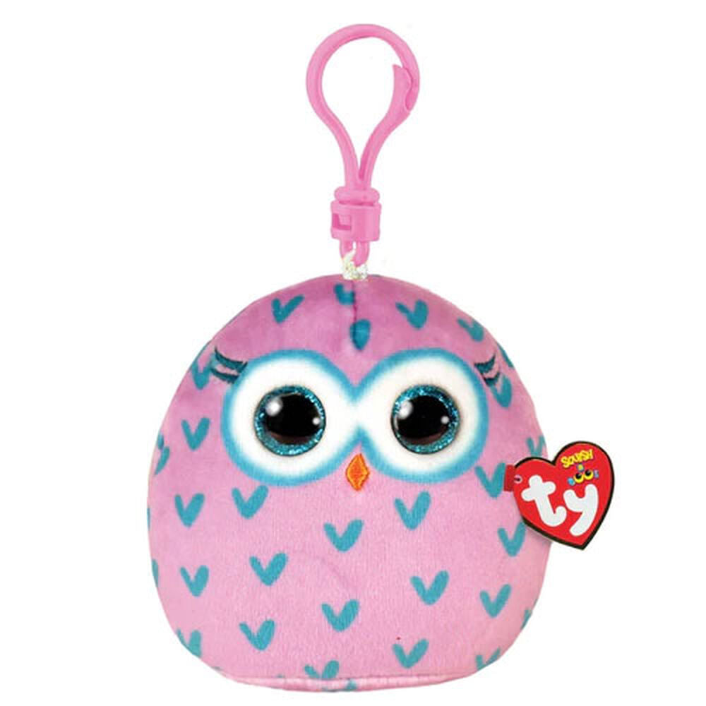 Beanie Babies: Winks Owl Pink Squish Clip