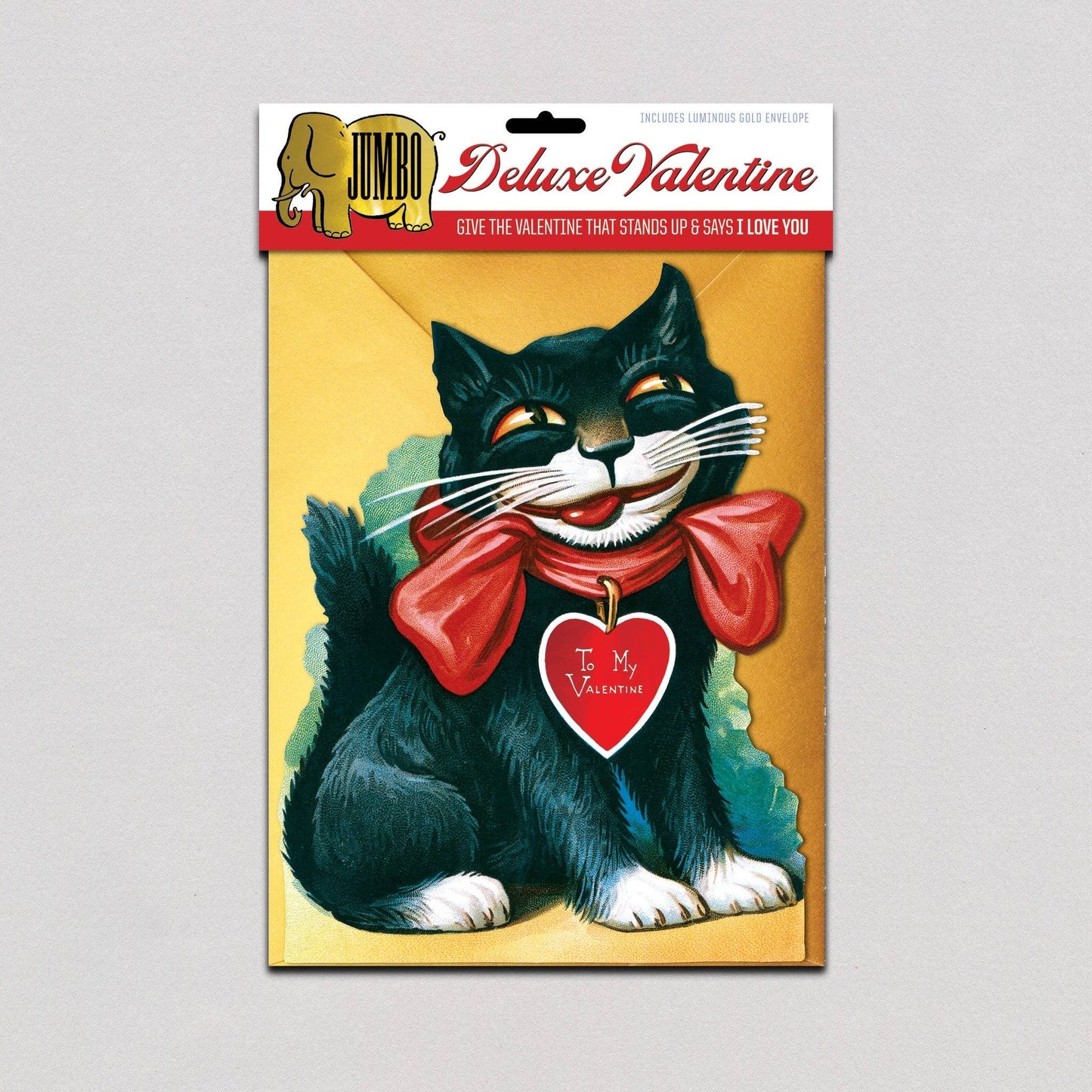 Smiling Cat Jumbo Deluxe Valentine Greeting Card