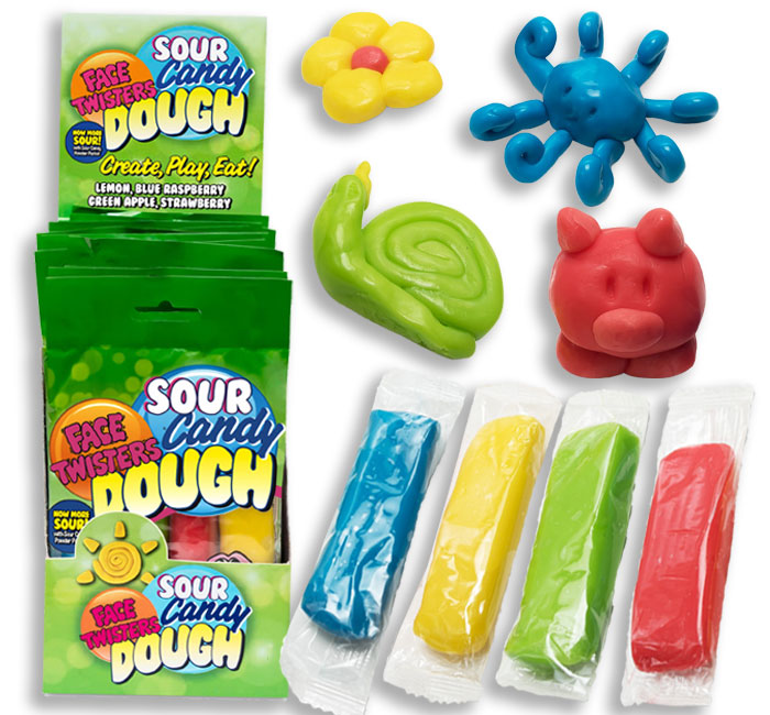 Face Twisters Sour Candy Dough Peg Bag-3.5oz