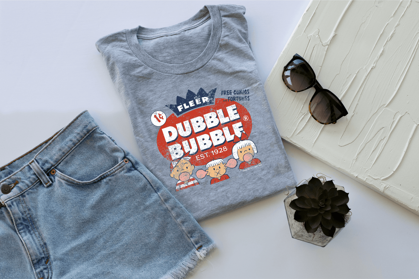 Dubble Bubble Fleer Free Comics & Fortunes Bubble Gum Tee