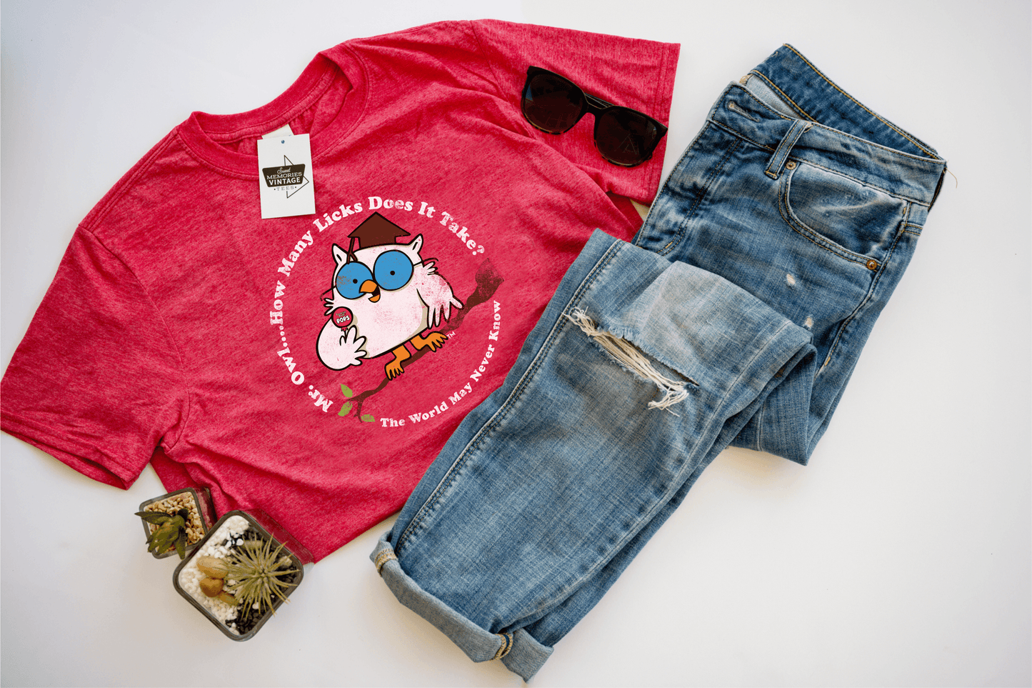 Tootsie Iconic Mr. Owl Heather Red Tee