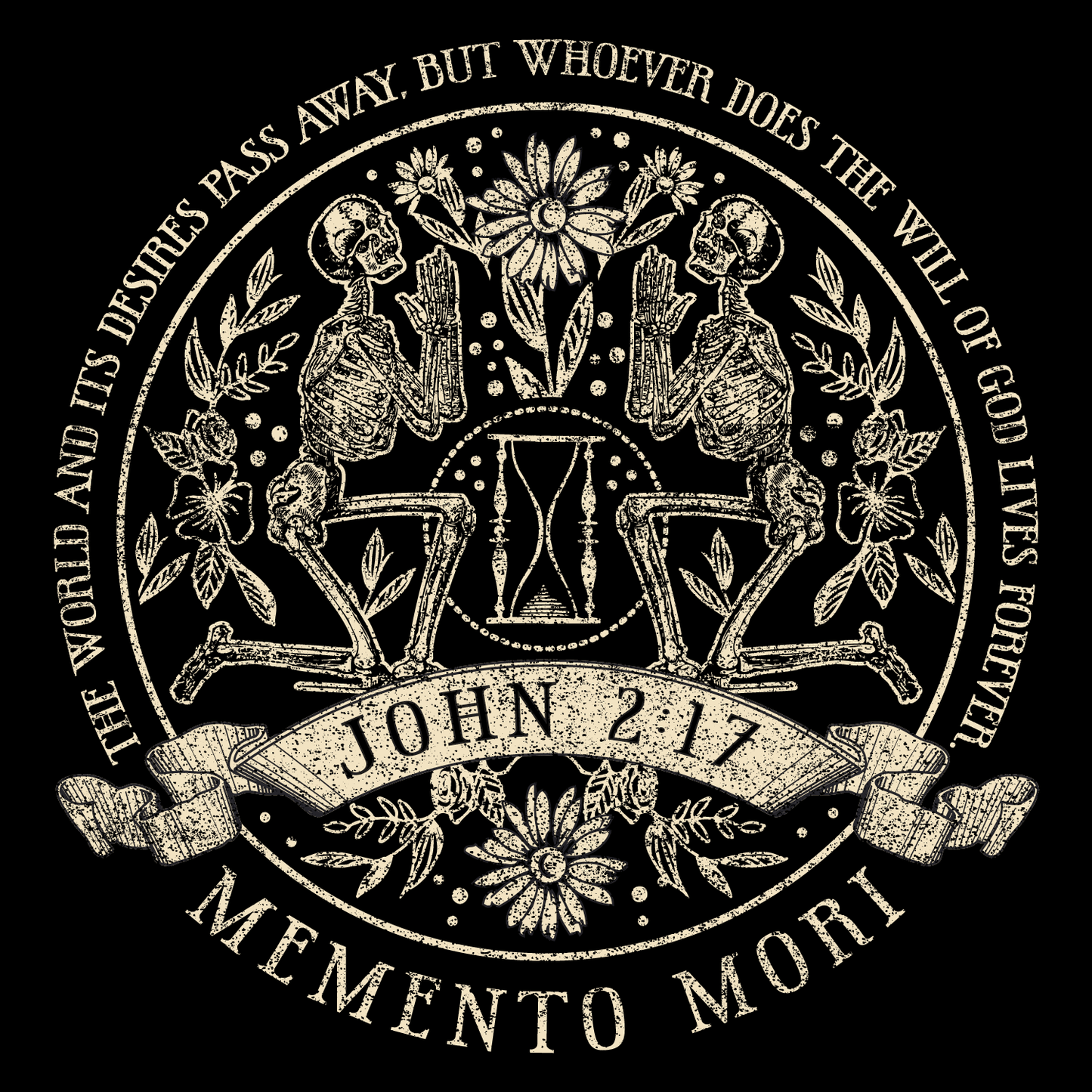 Memento Mori | John 2:17 | Floral Skeleton Unisex Shirt