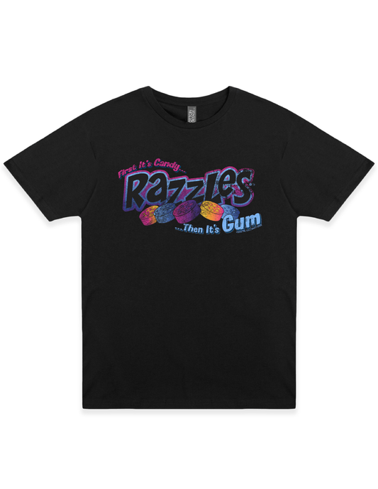 Razzles Retro Logo  First, It's Candy...Then, It's Gum! Tee