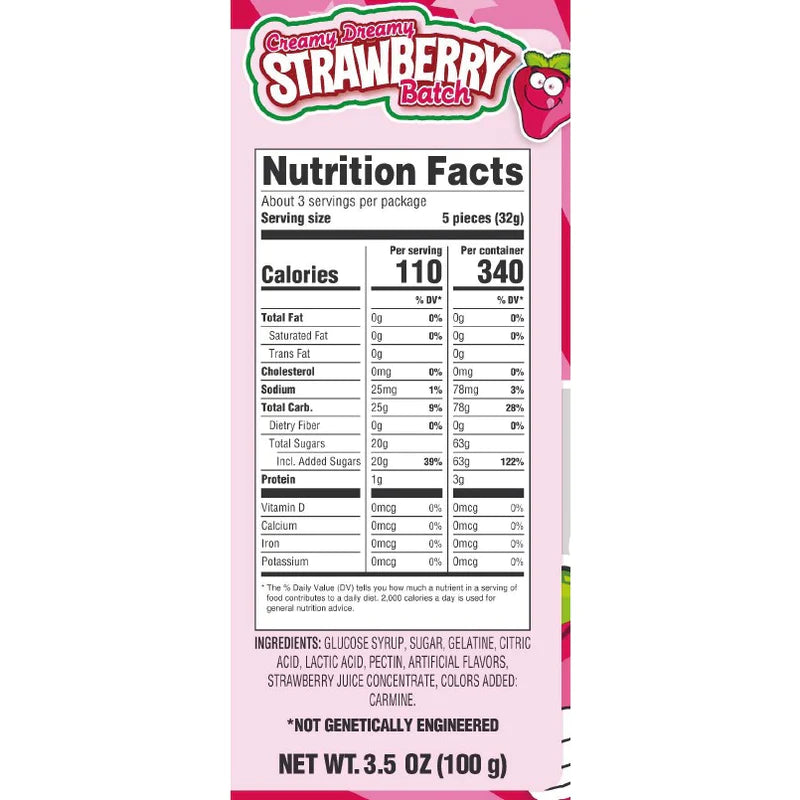 efrutti Creamy Dreamy Strawberry Batch Gummi Candy 3.5 oz. Bag