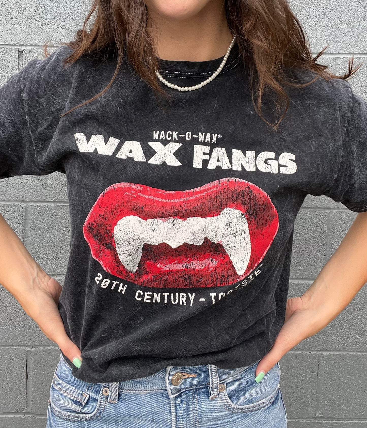 Wack-O-Wax FANGS Black Mineral Wash Tee