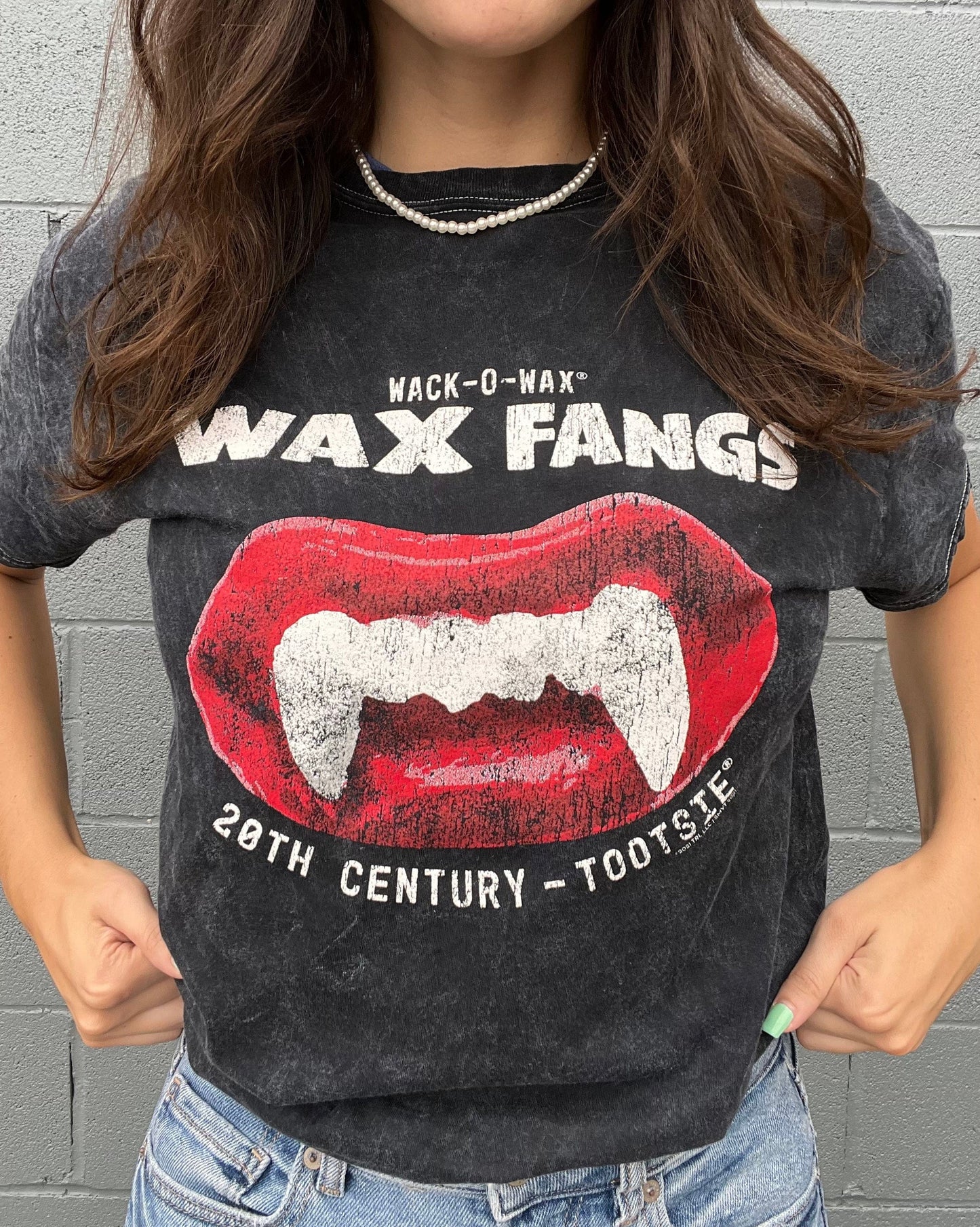 Wack-O-Wax FANGS Black Mineral Wash Tee