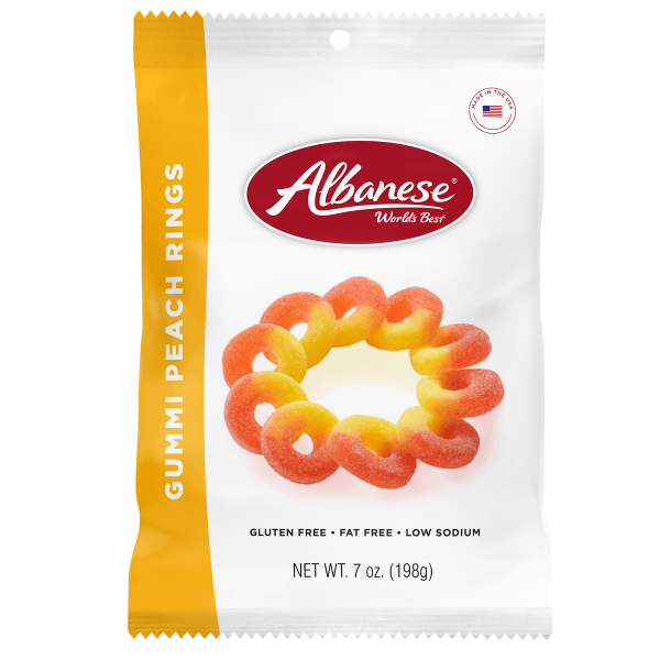 Albanese Gummi Peach Rings, 7oz